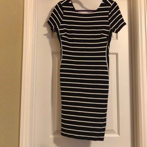 Banana Republic navy and white striped dress